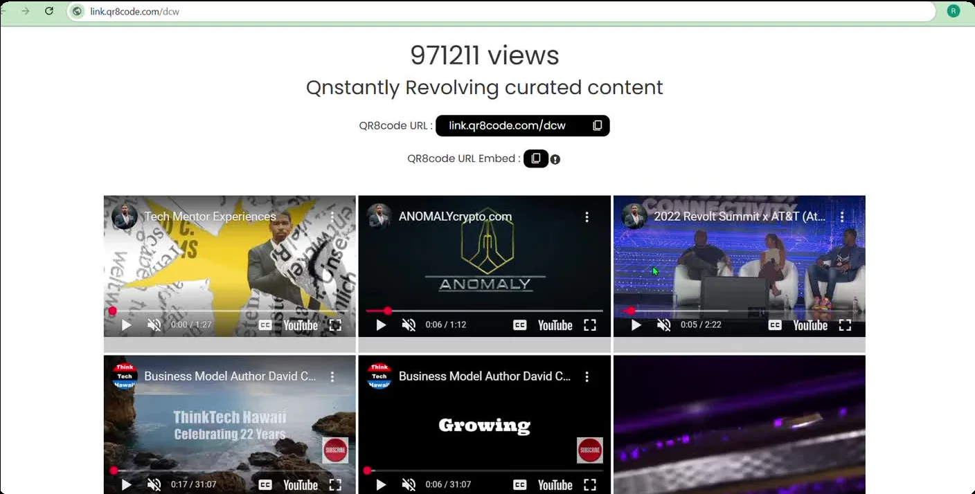 QR8 dynamic QR product screen with curated content
