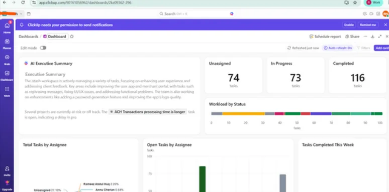 Fintech operations and monitoring interface