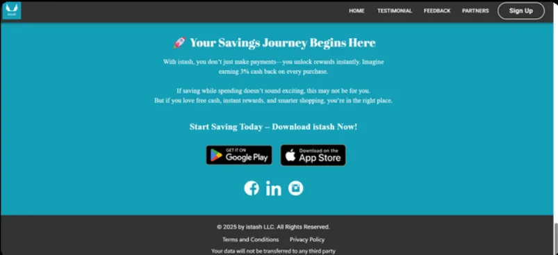 Fintech product web landing page